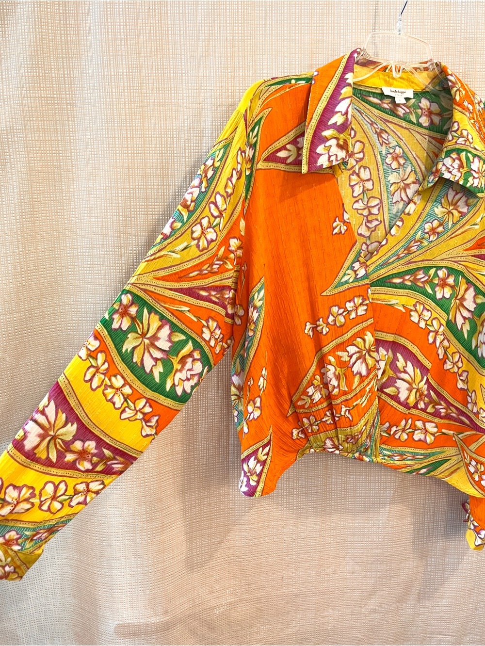 Haute Hippie Cropped Top Paisley Boho Vibrant Festival Playful - Picture 4 of 15